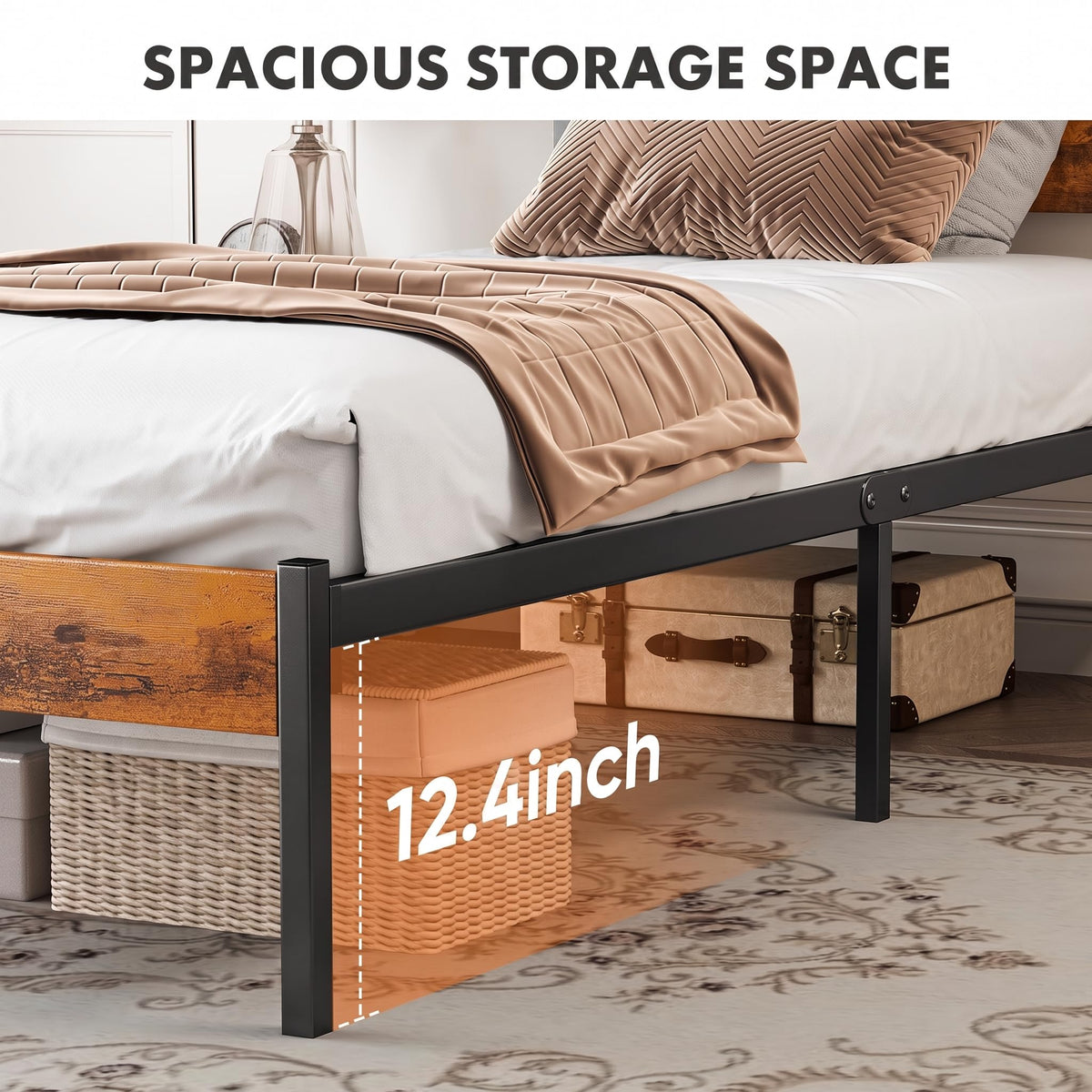 Twin Wood Bed Frame with Headboard G465