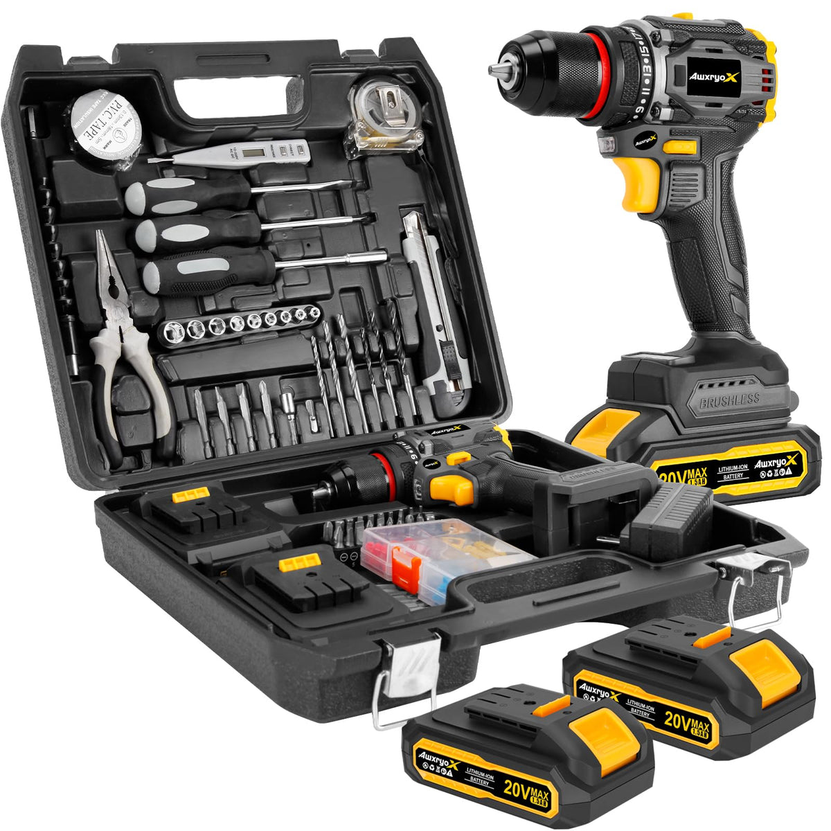 Brushless Compact Cordless Drill Tool Set 135Pcs X51270