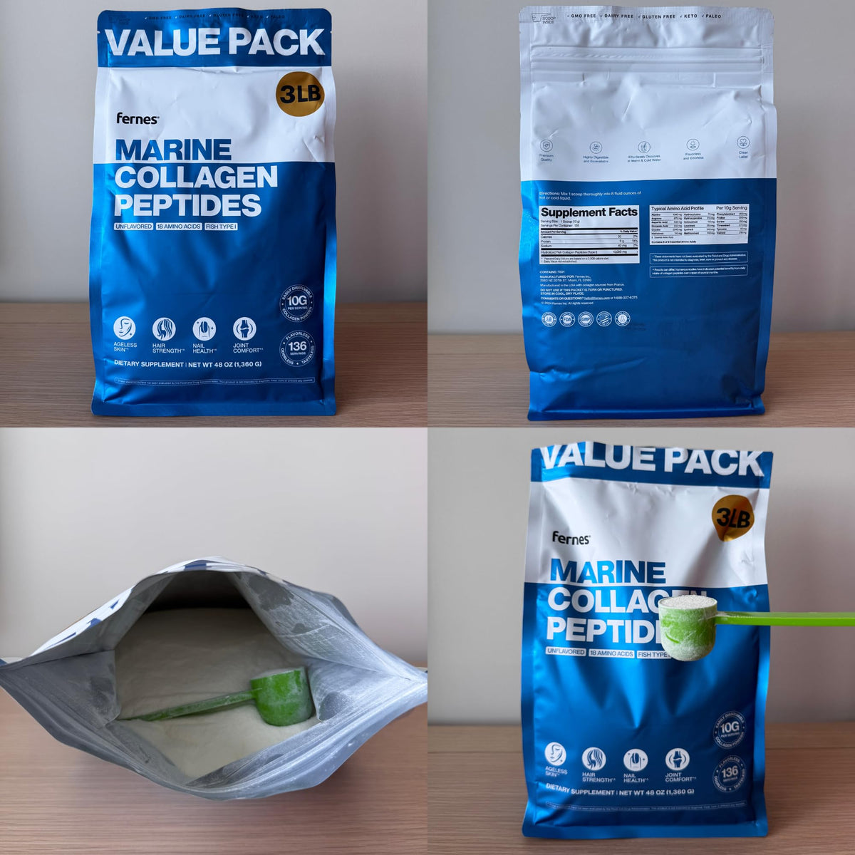 Marine Collagen Peptides Powder 3 LB Bulk X621309