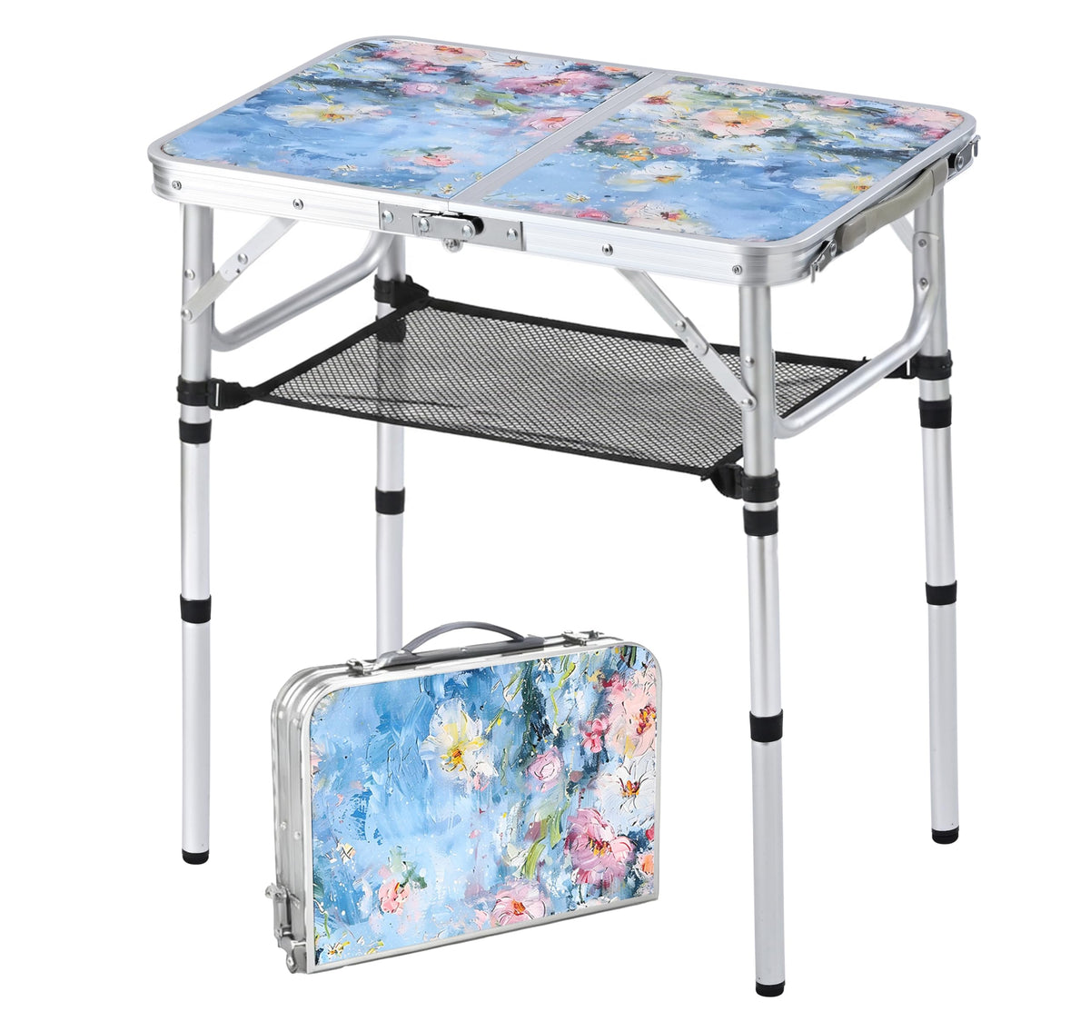 Portable 3 Adjustable Height Folding Outdoor Side Table X985