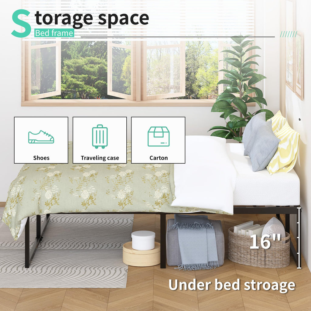 Queen Bed Frame 18 Inch with Steel Slat Support G667