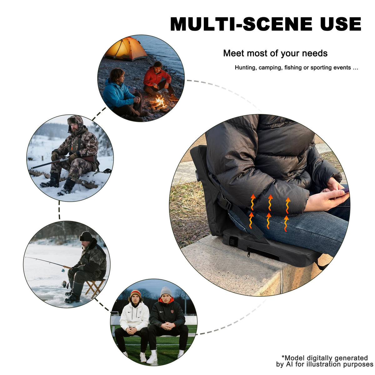 Warm Seat Cushion with Back Support R7314