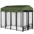 8' x 4' x 6' Outdoor Dog Kennel with Rotating Bowls C6744