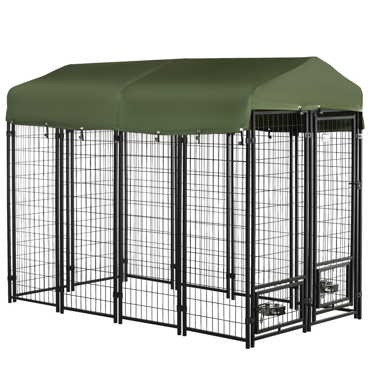 8' x 4' x 6' Outdoor Dog Kennel with Rotating Bowls C6744