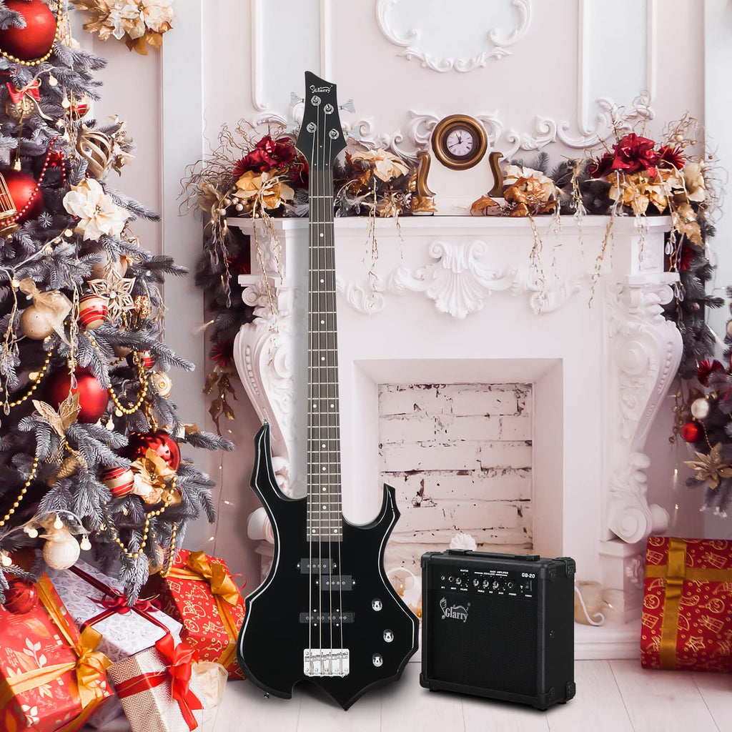 Electric Bass Guitar 4 Strings Black T26299