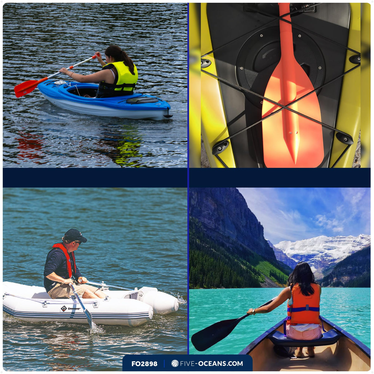 Telescoping Floating Orange Boat Paddle Q95168