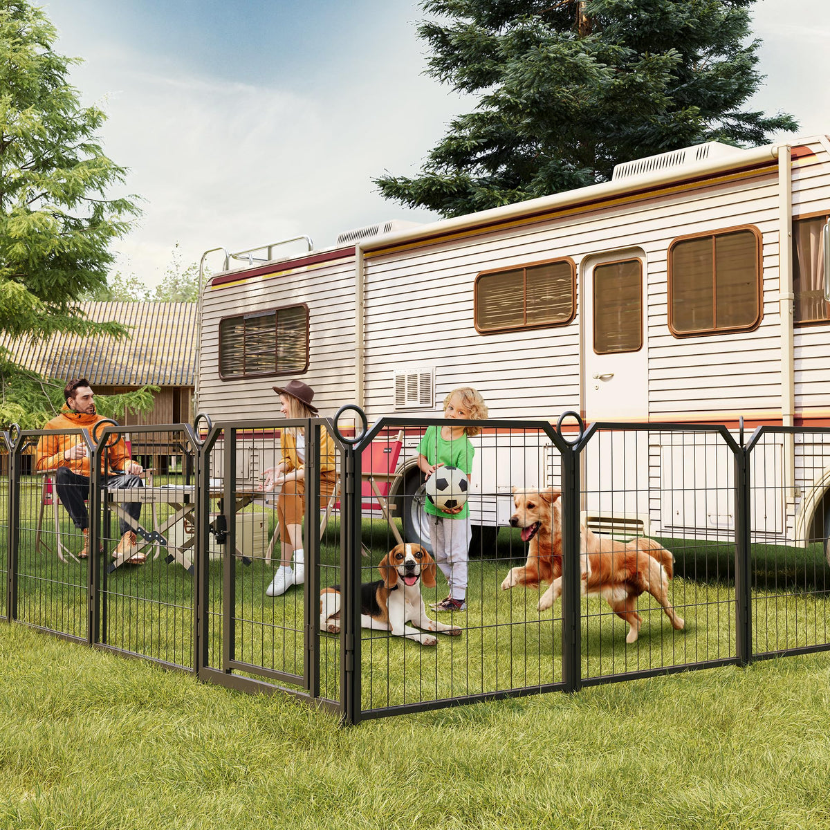32 in 16 Panel Dog Playpen with Gate S204413