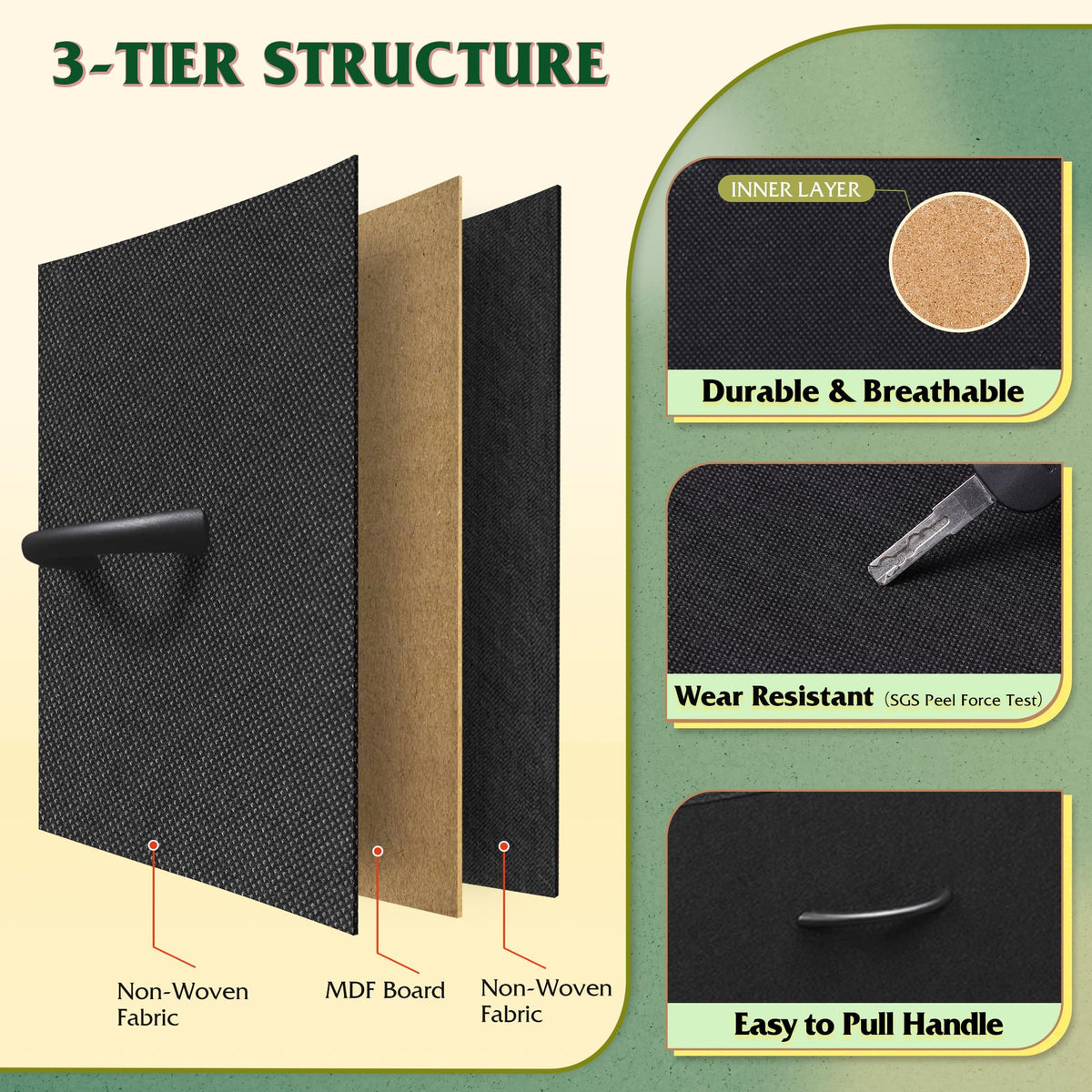 Black 10 Drawer Fabric Dresser E517405