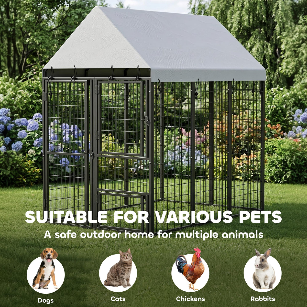 Large Dog Kennel Outdoor with Roof R1302