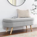 Oval Storage Bench with Rubber Wood Legs Q8763