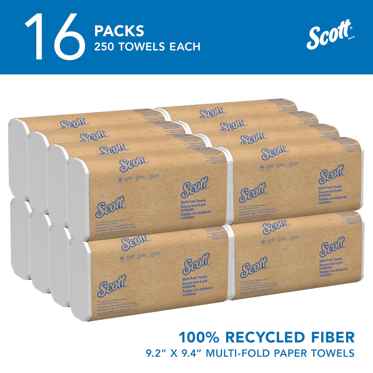 Multifold Paper Towels, 16 x 250 Sheets K80352