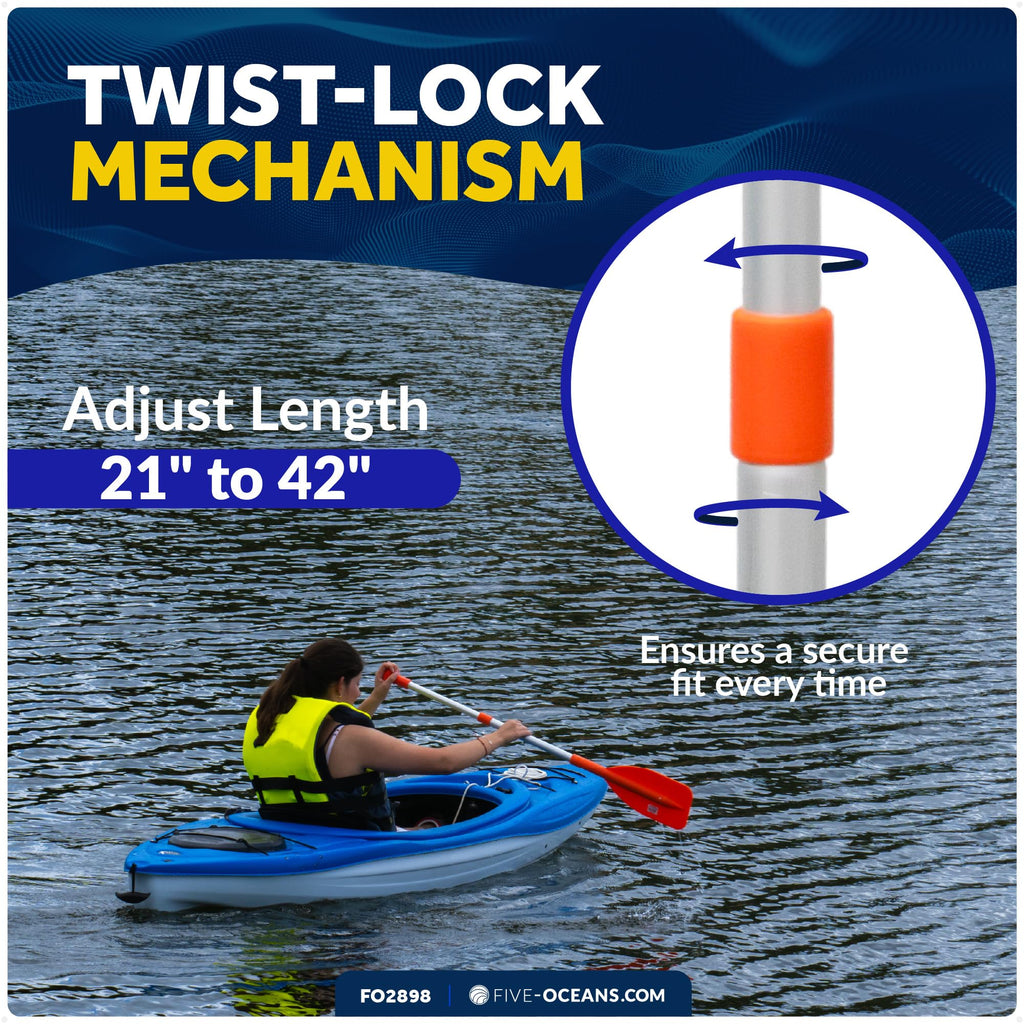 Telescoping Floating Orange Boat Paddle Q95168